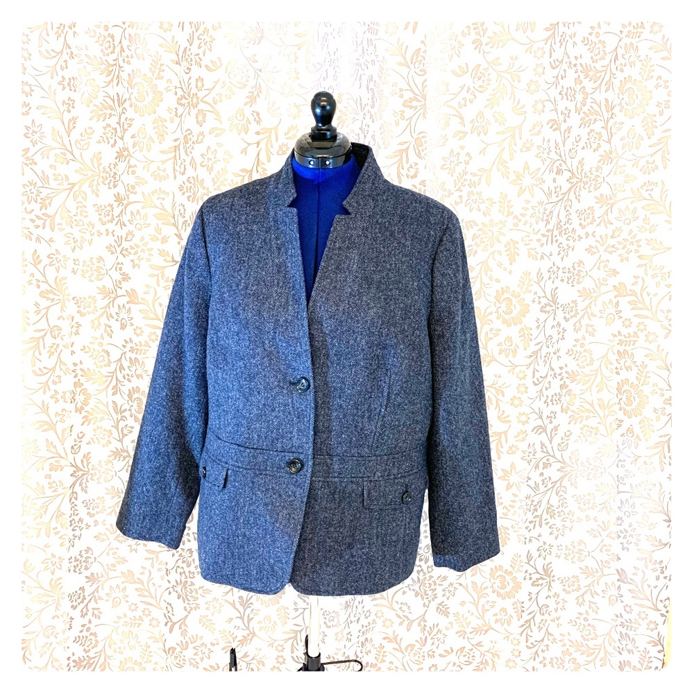 Talbots blue tweed blazer size 20